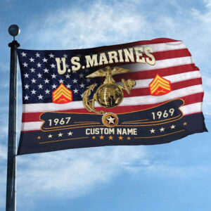 Premium USMC Grommet Flag VPVC108903, Custom Name, Rank, Year, Gifts For Marine Veteran, Best Gifts On Father's Day, Armed Forces Day, Independence Day, Veterans Day. 2 1741668711064.jpg