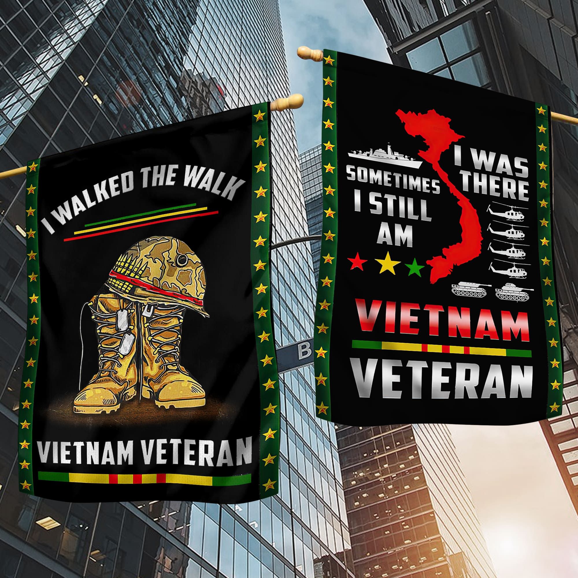 Premium I Walked The Walk Vietnam Veteran Flag TVN201003 Premium I Walked The Walk Vietnam Veteran Flag TVN201003