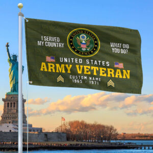 Unique Custom Name, Rank, Year, US Army Grommet Flag, Gift For Army Veteran VPVC106701, Gifts For Dad, For Husband, Best Gifts On Father’s Day, Independence Day, Veterans Day.
