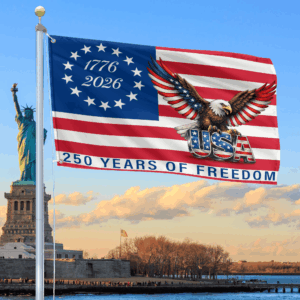 Premium America 250th Anniversary Grommet Flag VPVC120125, America 250th Flag, America 250th Birthday, Best Gifts On Independence Day, Veterans Day.