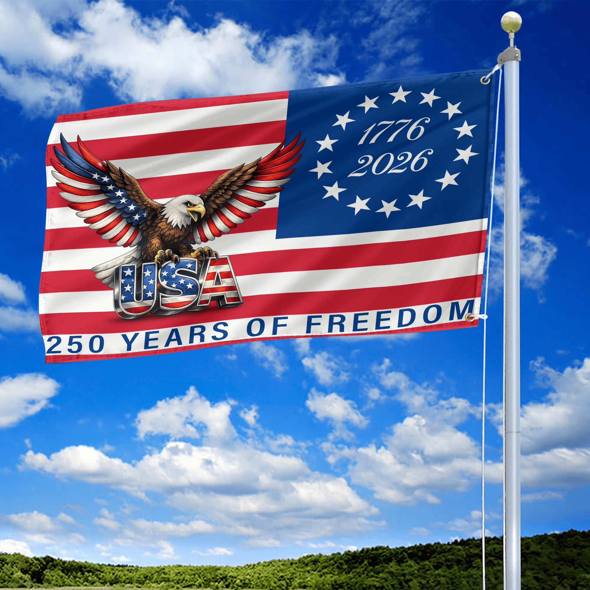 Premium America 250th Anniversary Grommet Flag VPVC120125, America 250th Flag, America 250th Birthday, Best Gifts On Independence Day, Veterans Day. Premium America 250th Anniversary Grommet Flag VPVC120125, America 250th Flag, America 250th Birthday, Best Gifts On Independence Day, Veterans Day.