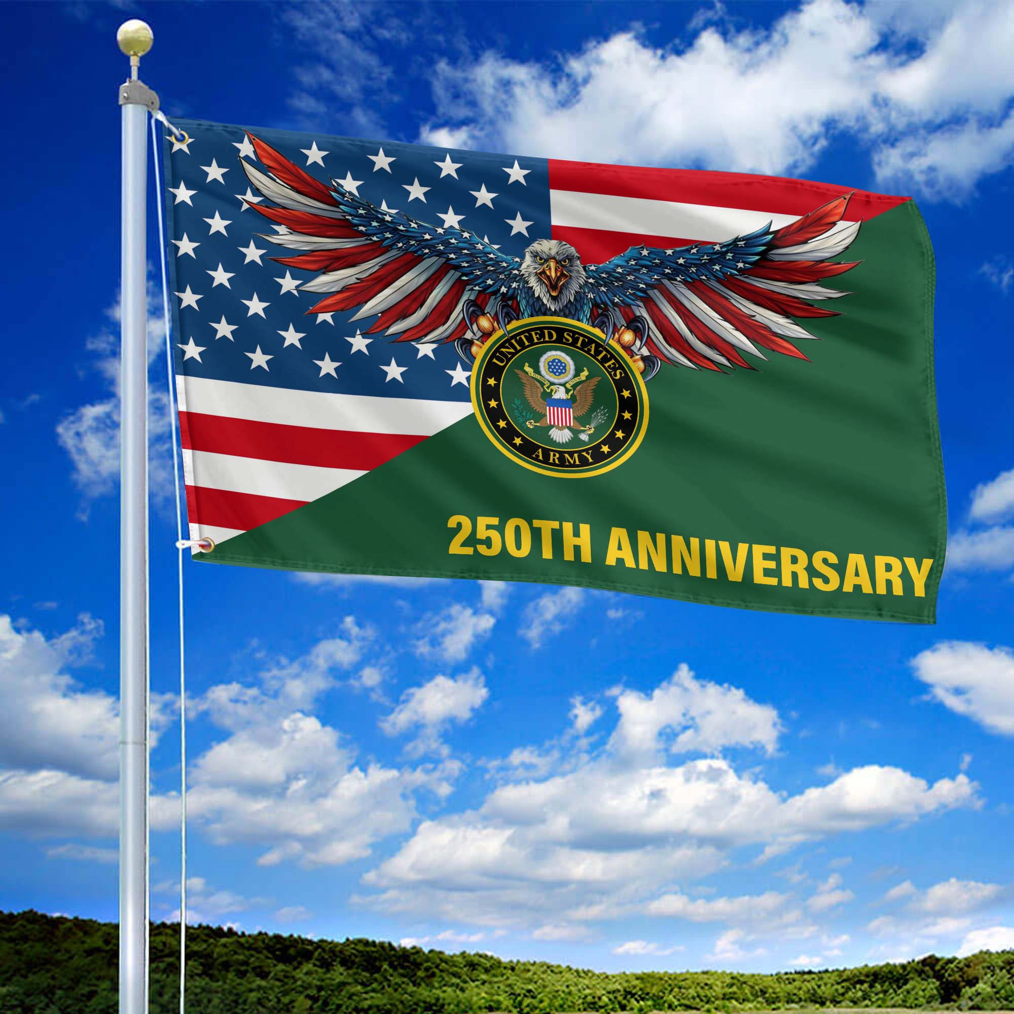 Premium 250th Anniversary Of The Army Grommet Flag VPVC120058, Gifts For Army Veteran, Best Gifts On Father’s Day, Veterans Day. Premium 250th Anniversary Of The Army Grommet Flag VPVC120058, Gifts For Army Veteran, Best Gifts On Father’s Day, Veterans Day.