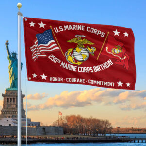 Premium USMC Grommet Flag CPVC250911, 250th Marine Corps Birthday Flag, Gifts For Marine Veteran, Best Gifts On Father’s Day, Veterans Day.