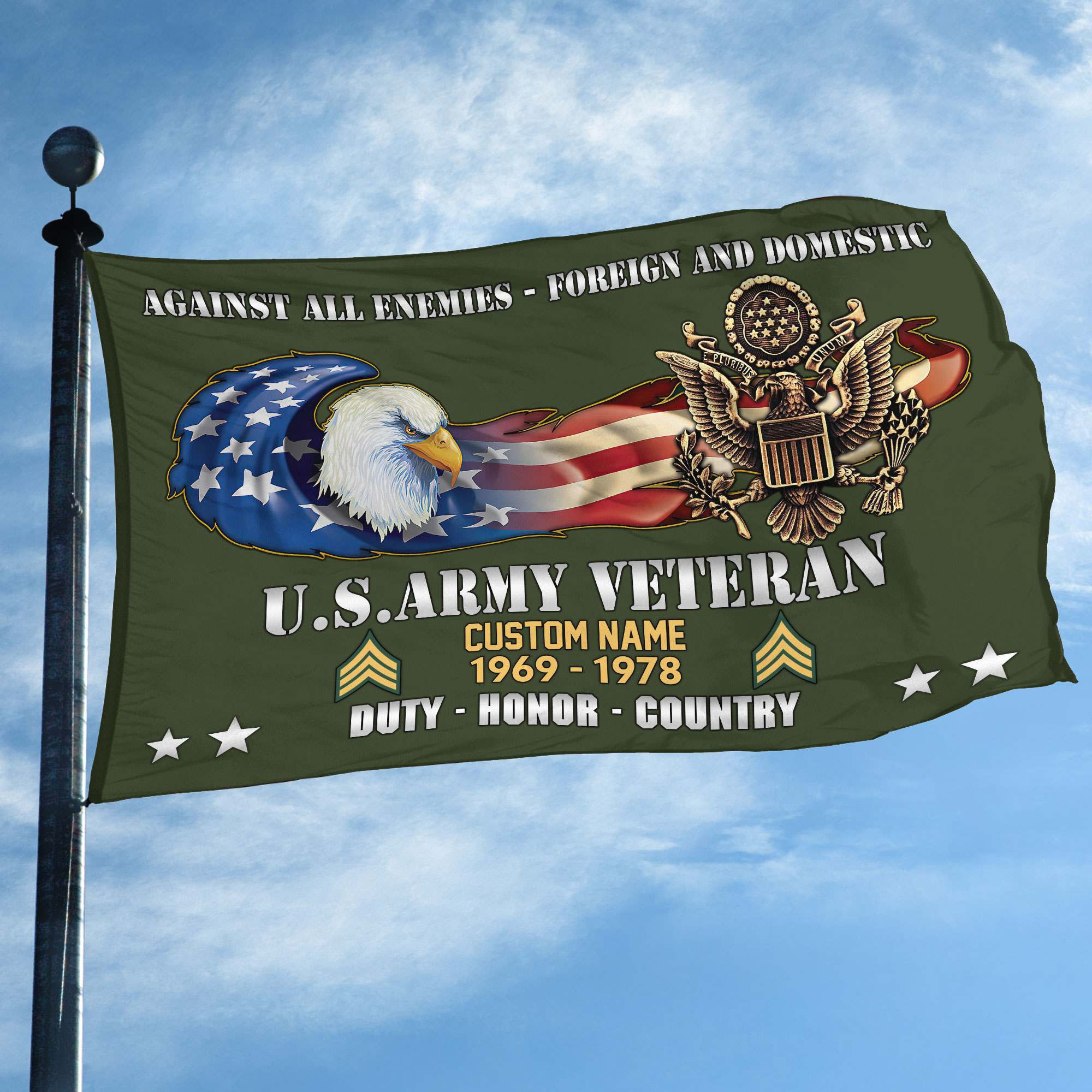 Unique Custom Name, Rank, Year, US Army Grommet Flag VPVC108001, Gift For Army Veteran, Gifts For Dad, For Husband, Best Gifts On Father’s Day, Independence Day, Veterans Day. Unique Custom Name, Rank, Year, US Army Grommet Flag VPVC108001, Gift For Army Veteran, Gifts For Dad, For Husband, Best Gifts On Father’s Day, Independence Day, Veterans Day.