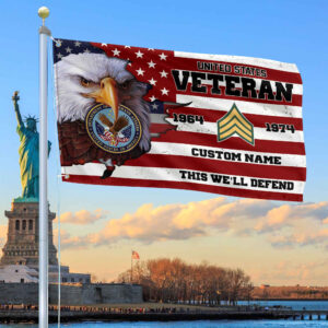 Premium Custom US Veteran Grommet Flag VPVC108707, Gifts For US Veteran, Best Gifts On Father’s Day, Armed Forces Day, Independence Day, Veterans Day.