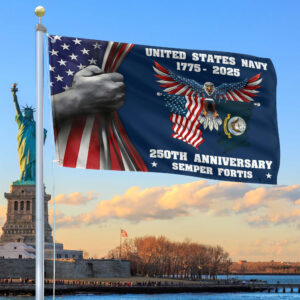 Premium US Navy Grommet Flag VPVC120010, 250th Anniversary Navy Flag, Gifts For Navy Veteran, Best Gifts On Father’s Day, Veterans Day.