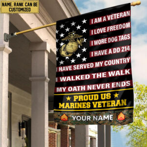 USMC Veteran Flag VPVC112003, Custom Name, Rank, Gift For Marine Veteran, American Flag, Patriotic Flag, Garden Flag, House Flag 1 1743149263134.jpg