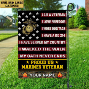USMC Veteran Flag VPVC112003, Custom Name, Rank, Gift For Marine Veteran, American Flag, Patriotic Flag, Garden Flag, House Flag 3 1743149263123.jpg