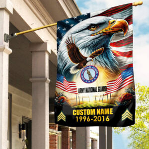 Premium Custom Name, Rank US Army National Guard Flag VPVC110208, Gift For Army National Guard Veteran, American Flag, Patriotic Flag, Garden Flag, House Flag, Best Gifts On Father’s Day, Independence Day, Veterans Day.