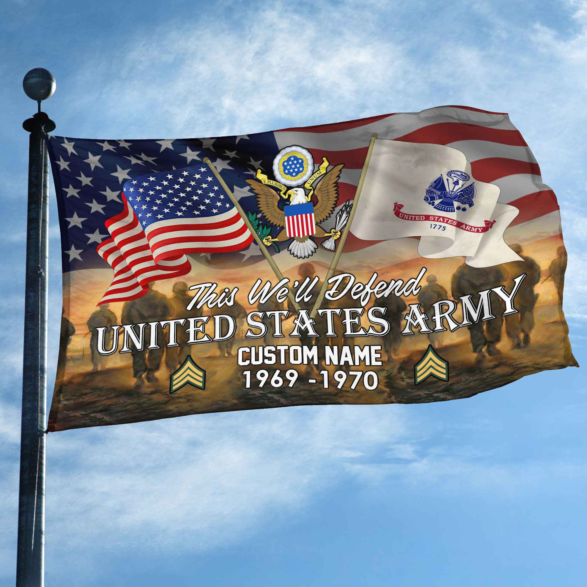 Unique Custom Name, Rank, Year, US Army Grommet Flag VPVC109101, Gifts For Army Veteran, Gifts For Dad, For Husband, Best Gifts On Father’s Day, Independence Day, Veterans Day. Unique Custom Name, Rank, Year, US Army Grommet Flag VPVC109101, Gifts For Army Veteran, Gifts For Dad, For Husband, Best Gifts On Father’s Day, Independence Day, Veterans Day.