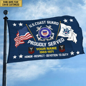 USCG Veteran Personalized American Flag, Gift For Him Military, Coast Guard Veteran Grommet Flag VPVC101805 2 1716363623221.jpg