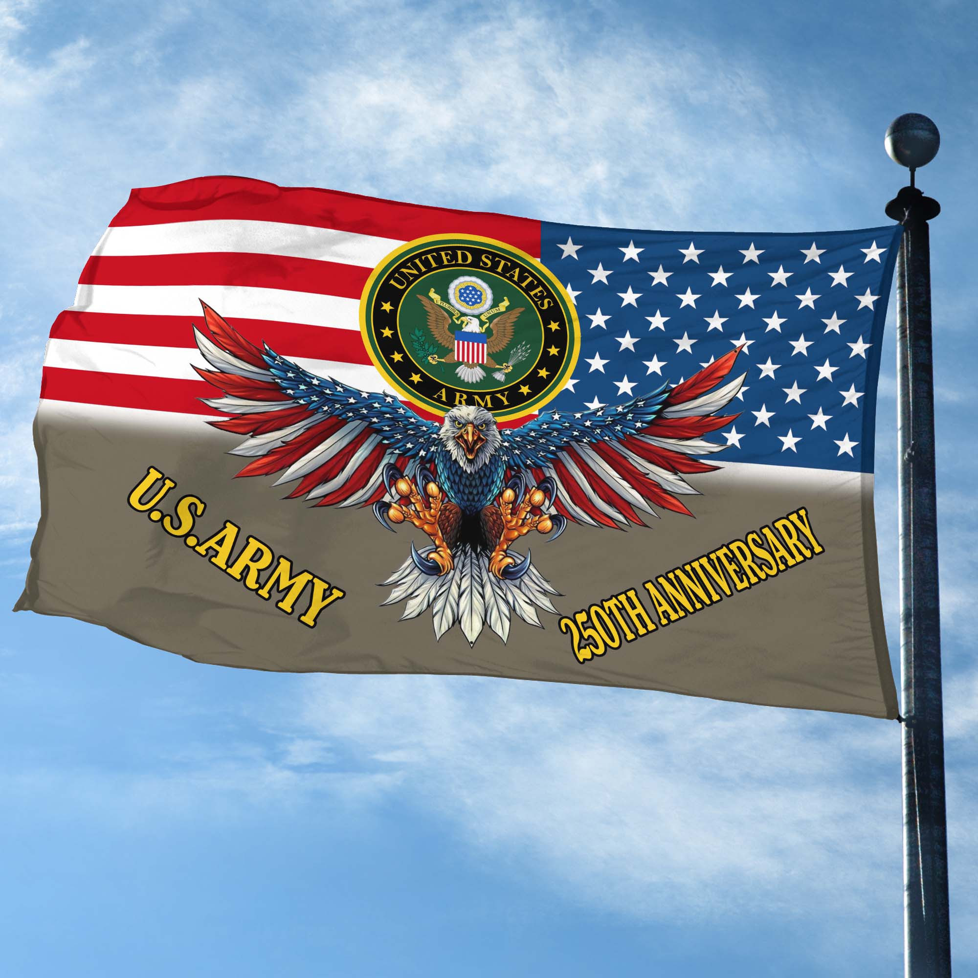 Premium 250th Anniversary Of The Army Grommet Flag VPVC120018, Gifts For Army Veteran, Best Gifts On Father’s Day, Veterans Day. Premium 250th Anniversary Of The Army Grommet Flag VPVC120018, Gifts For Army Veteran, Best Gifts On Father’s Day, Veterans Day.