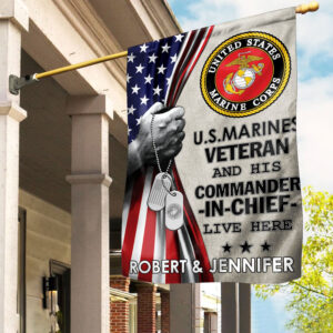 USMC Flag VPVC110503, Custom Name, Gift For Marine Veteran, American Flag, Patriotic Flag, Garden Flag, House Flag, Best Gifts On Father’s Day, Independence Day, Veterans Day.