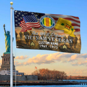 Unique Custom Name, Rank, Year, Vietnam Veteran Grommet Flag VPVC109106, Gifts For Vietnam Veteran, Gifts For Dad, For Husband, Best Gifts On Father’s Day, Independence Day, Veterans Day.