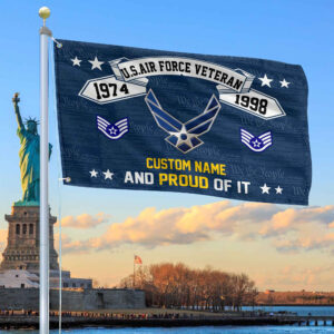 Unique Custom Name, Rank, Year USAF Grommet Flag VPVC107012, Gifts For Airforce Veteran, Gifts For Dad, For Husband, Best Gifts On Father’s Day, Independence Day, Veterans Day.