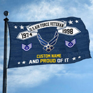 Unique Custom Name, Rank, Year USAF Grommet Flag VPVC107012, Gifts For Airforce Veteran, Gifts For Dad, For Husband, Best Gifts On Father's Day, Independence Day, Veterans Day. 2 1741937516102.jpg