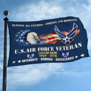 Unique Custom Name, Rank, Year, USAF Grommet Flag VPVC108012, Gift For Air Force Veteran, Gifts For Dad, For Husband, Best Gifts On Father's Day, Independence Day, Veterans Day. 1 1741321987800.jpg