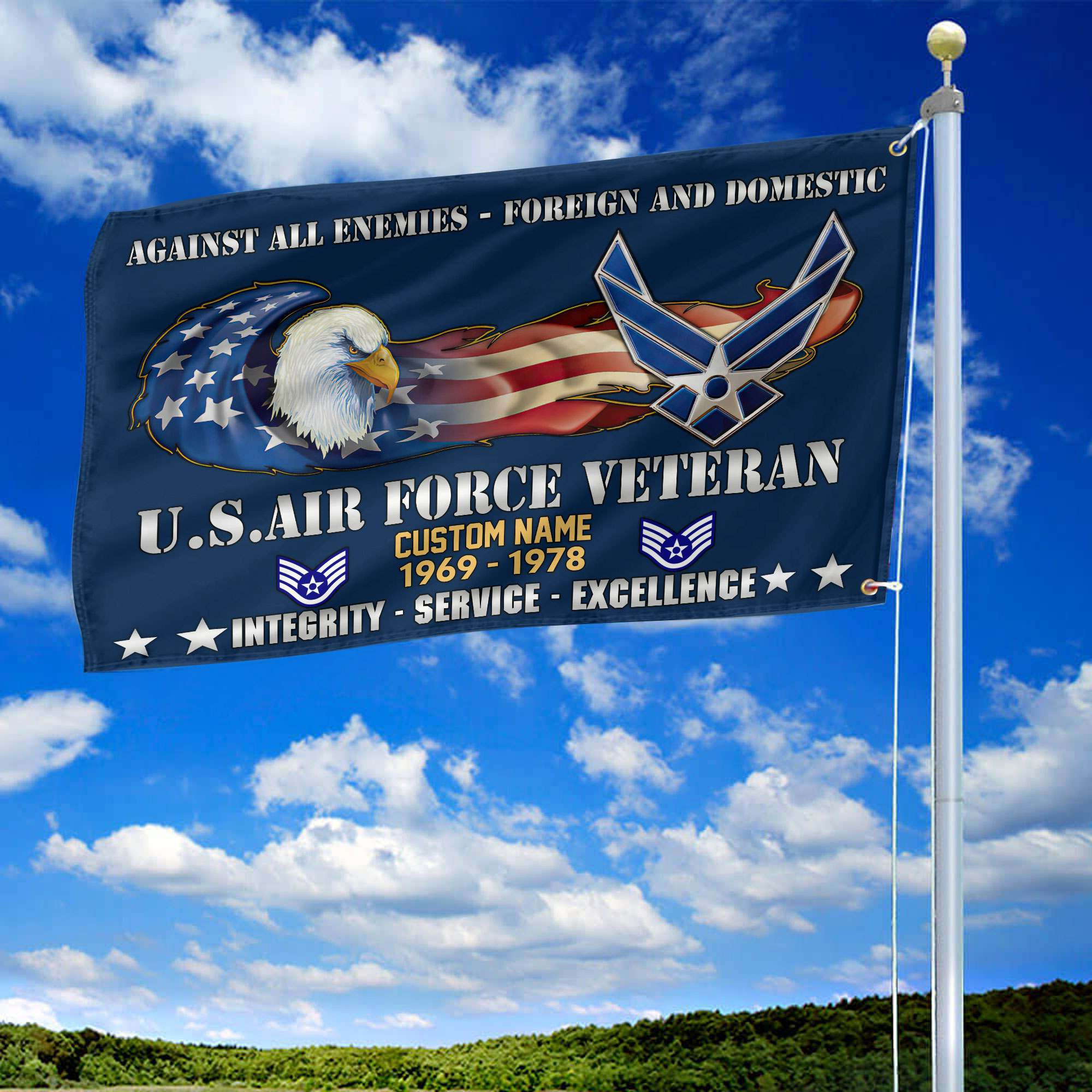 Unique Custom Name, Rank, Year, USAF Grommet Flag VPVC108012, Gift For Air Force Veteran, Gifts For Dad, For Husband, Best Gifts On Father’s Day, Independence Day, Veterans Day. Unique Custom Name, Rank, Year, USAF Grommet Flag VPVC108012, Gift For Air Force Veteran, Gifts For Dad, For Husband, Best Gifts On Father’s Day, Independence Day, Veterans Day.