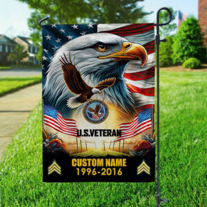 Premium Custom Name, Rank US Veteran Flag VPVC110207, Gift For US Veteran, American Flag, Patriotic Flag, Garden Flag, House Flag, Best Gifts On Father's Day, Independence Day, Veterans Day. 2 1742972731361.jpg