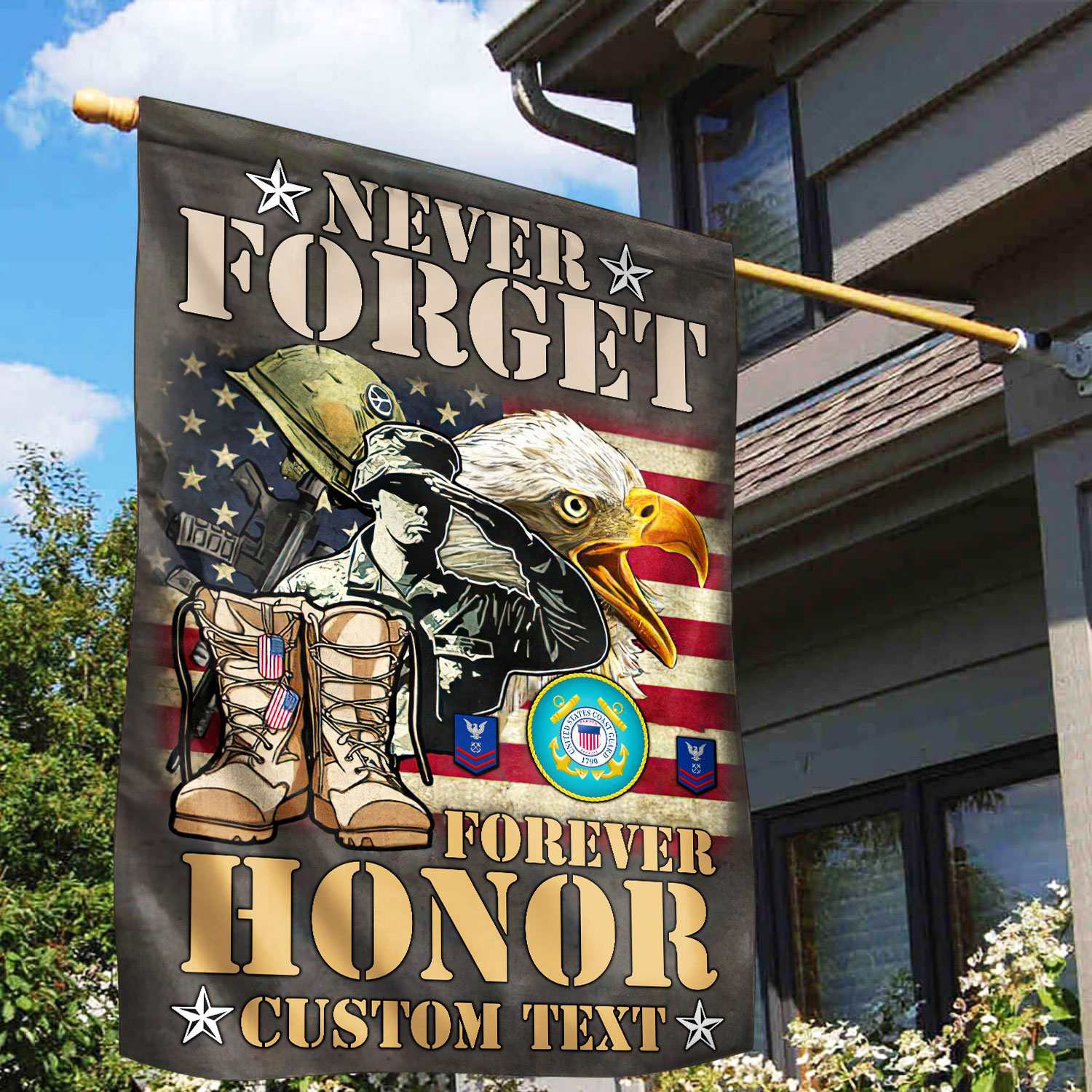 Premium Custom USCG Veteran Flag VPVC110705, Gift For Coast Guard Veteran, American Flag, Patriotic Flag, Garden Flag, House Flag Premium Custom USCG Veteran Flag VPVC110705, Gift For Coast Guard Veteran, American Flag, Patriotic Flag, Garden Flag, House Flag