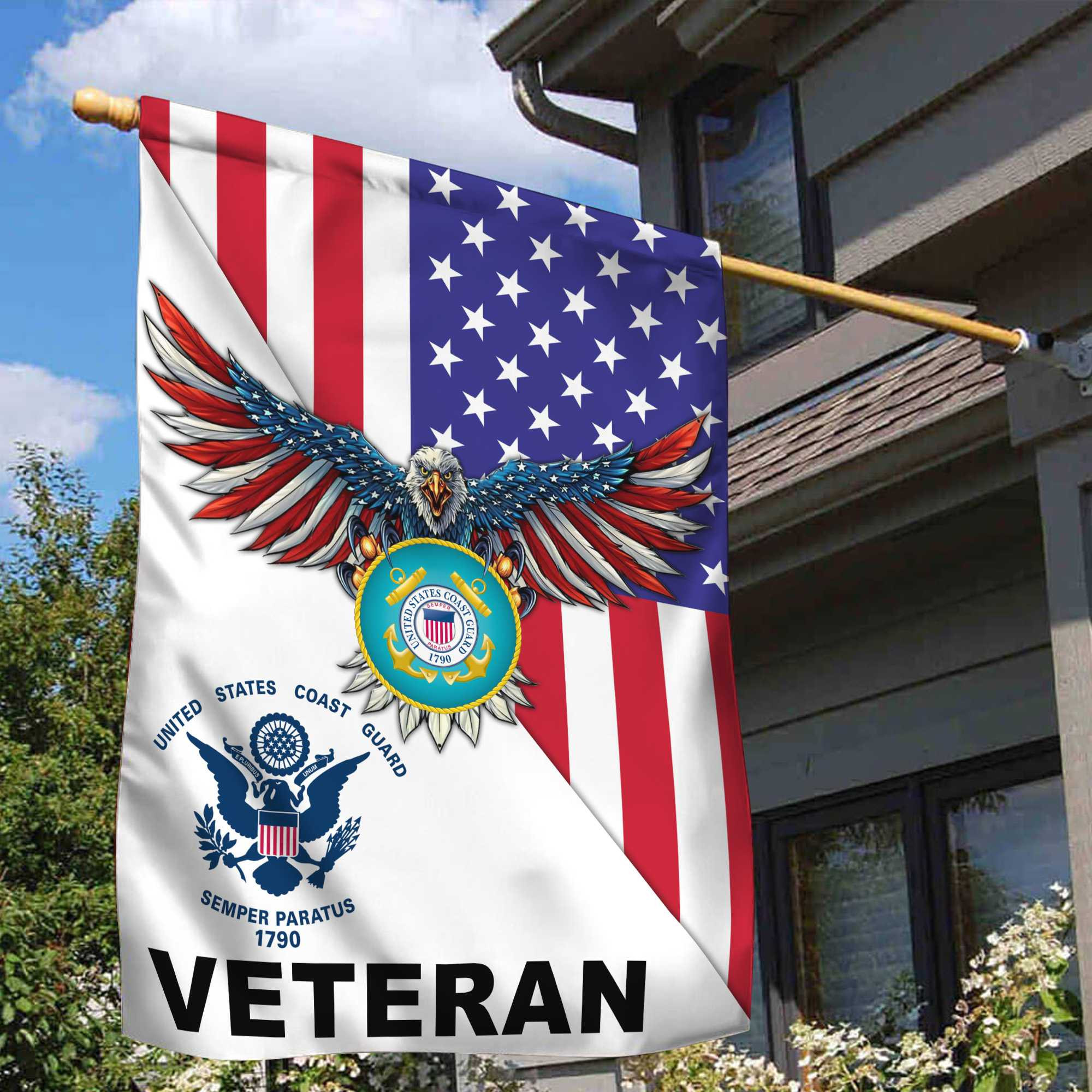 USCG Veteran Garden Flag – House Flag VPVC100205 USCG Veteran Garden Flag – House Flag VPVC100205