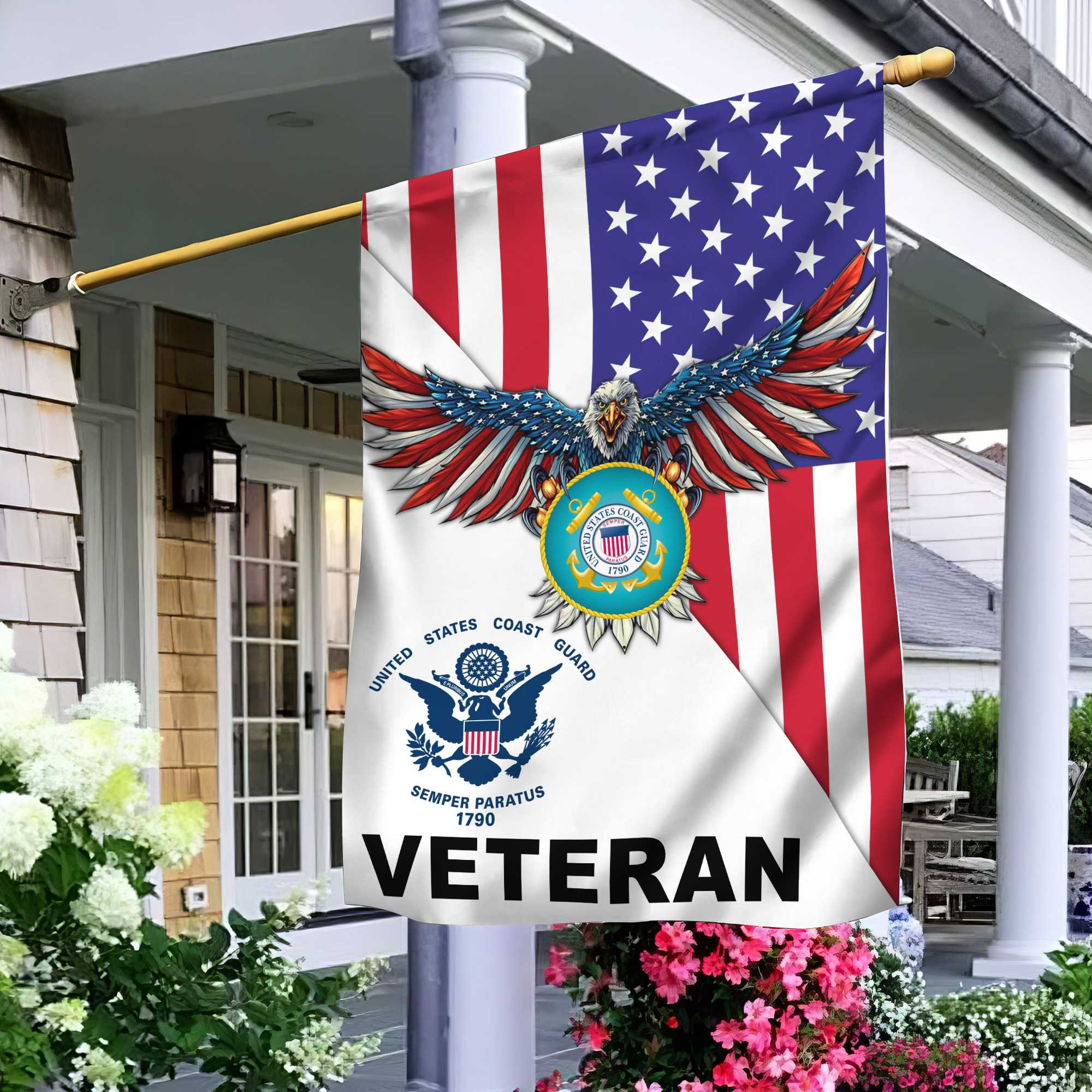 USCG Veteran Garden Flag – House Flag VPVC100205 USCG Veteran Garden Flag – House Flag VPVC100205