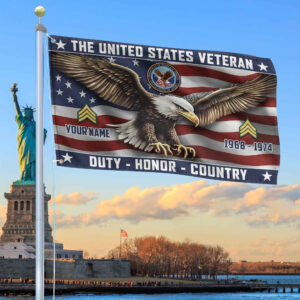 US Veteran Custom Grommet Flag VPVC105407, Gifts For US Veteran, Best Gifts On Father’s Day, Armed Forces Day, Independence Day, Veterans Day.