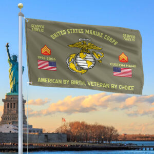 Premium Custom Name, Rank, Year, USMC Grommet Flag VPVC108111, Gift For Marine Veteran, Gifts For Dad, For Husband, Best Gifts On Father’s Day, Independence Day, Veterans Day.