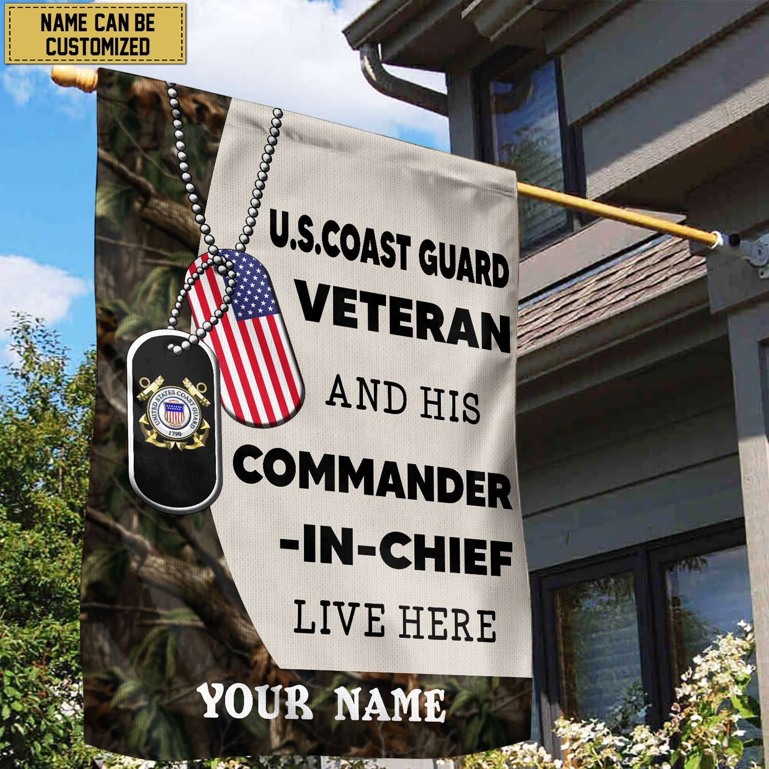 USCG Personalized American Flag, Gift For Coast Guard Veteran , US Veteran Grommet Flag, Garden Flag, House Flag VPVC103005 USCG Personalized American Flag, Gift For Coast Guard Veteran , US Veteran Grommet Flag, Garden Flag, House Flag VPVC103005