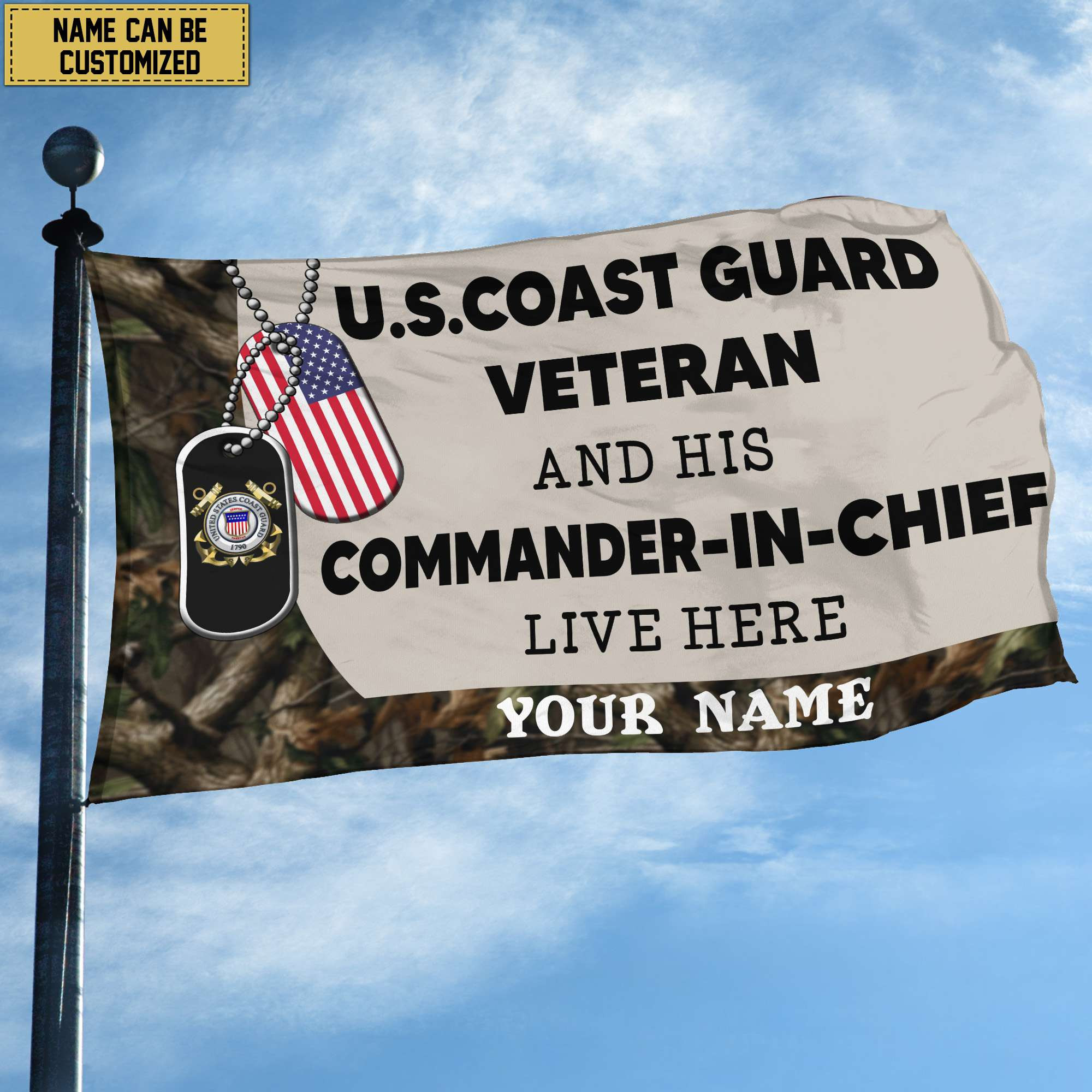 USCG Personalized American Flag, Gift For Coast Guard Veteran , US Veteran Grommet Flag, Garden Flag, House Flag VPVC103005 USCG Personalized American Flag, Gift For Coast Guard Veteran , US Veteran Grommet Flag, Garden Flag, House Flag VPVC103005