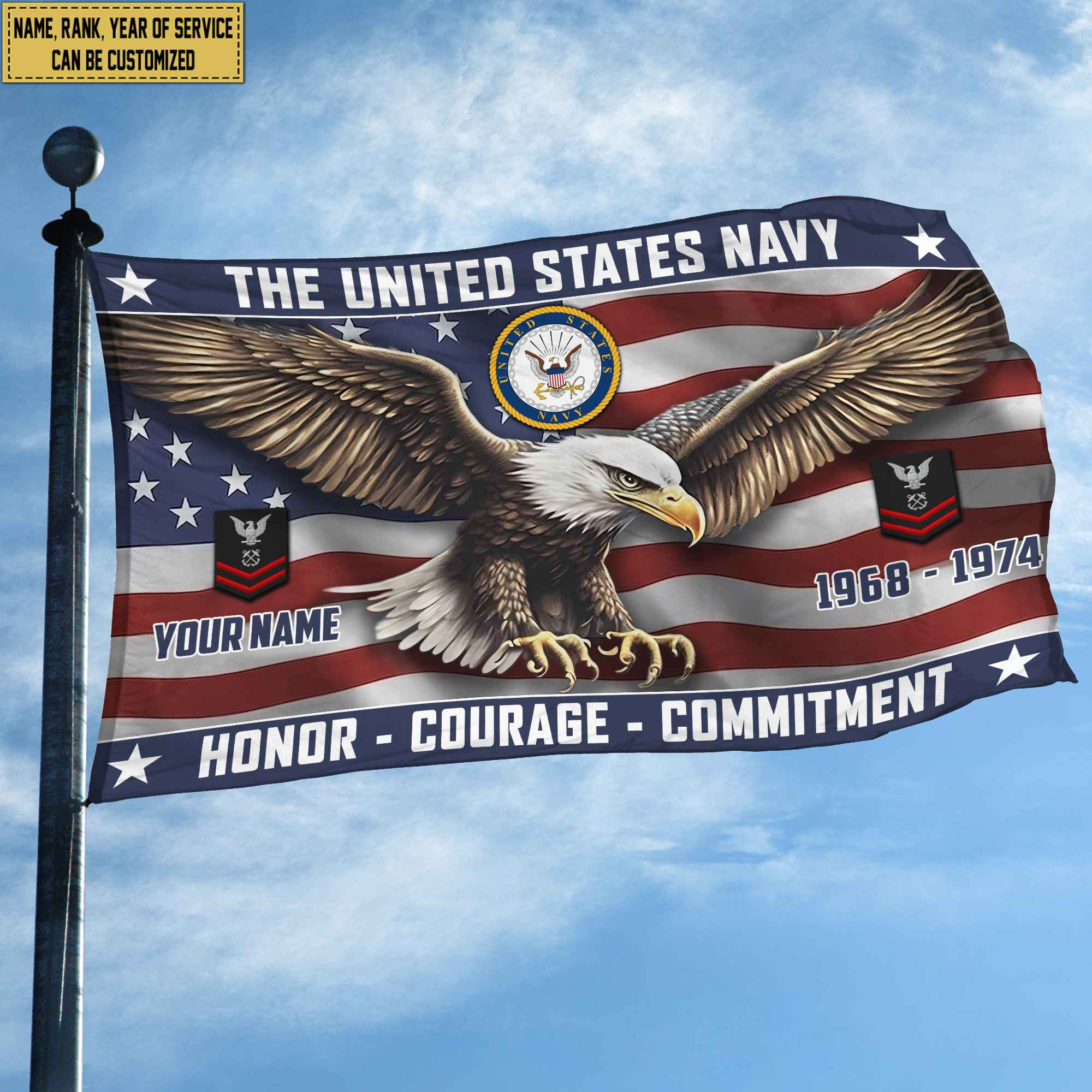 US Navy Custom Grommet Flag VPVC105402, Gifts For Navy Veteran, Best Gifts On Father’s Day, Armed Forces Day, Independence Day, Veterans Day. US Navy Custom Grommet Flag VPVC105402, Gifts For Navy Veteran, Best Gifts On Father’s Day, Armed Forces Day, Independence Day, Veterans Day.