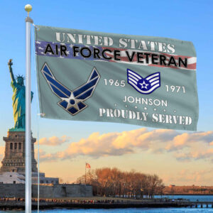Premium USAF Grommet Flag VPVC109404, Custom Name, Rank, Year, Gifts For Air Force Veteran, Best Gifts On Father’s Day, Armed Forces Day, Independence Day, Veterans Day.