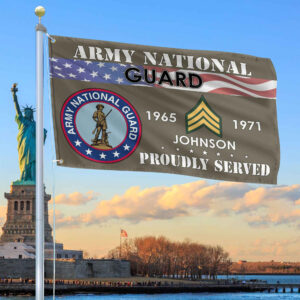 Premium US Army National Guard Grommet Flag VPVC109408, Custom Name, Rank, Year, Gifts For Army National Guard Veteran, Best Gifts On Father’s Day, Armed Forces Day, Independence Day, Veterans Day.