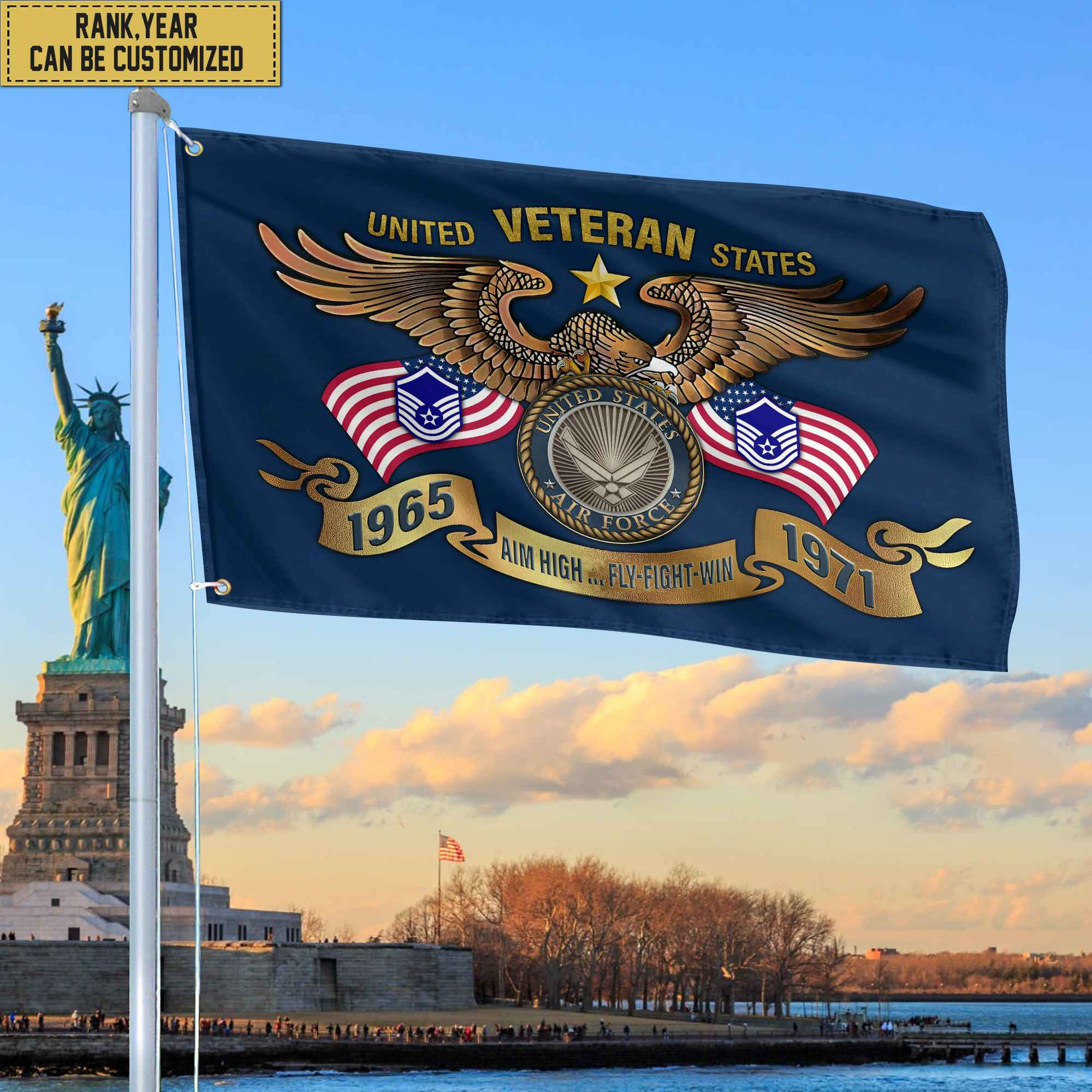 Custom USAF Veteran Grommet Flag, Gift For Air Force Veteran, Gift For Veterans Day, Memorial Day, Father’s Day VPVC104504 Custom USAF Veteran Grommet Flag, Gift For Air Force Veteran, Gift For Veterans Day, Memorial Day, Father’s Day VPVC104504