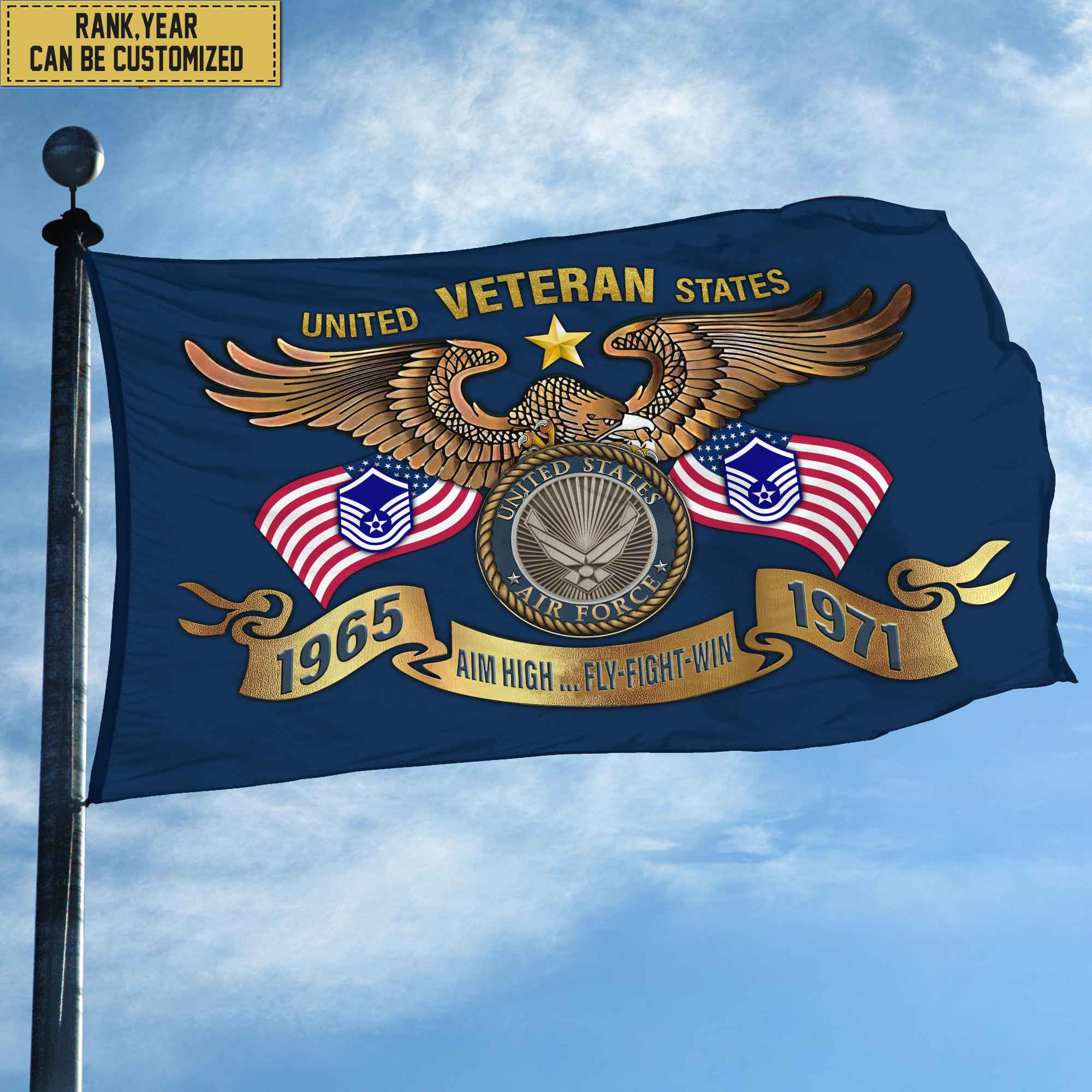 Custom USAF Veteran Grommet Flag, Gift For Air Force Veteran, Gift For Veterans Day, Memorial Day, Father’s Day VPVC104504 Custom USAF Veteran Grommet Flag, Gift For Air Force Veteran, Gift For Veterans Day, Memorial Day, Father’s Day VPVC104504