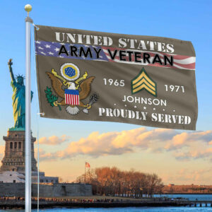 Premium US Army Grommet Flag VPVC109410, Custom Name, Rank, Year, Gifts For Army Veteran, Best Gifts On Father’s Day, Armed Forces Day, Independence Day, Veterans Day.