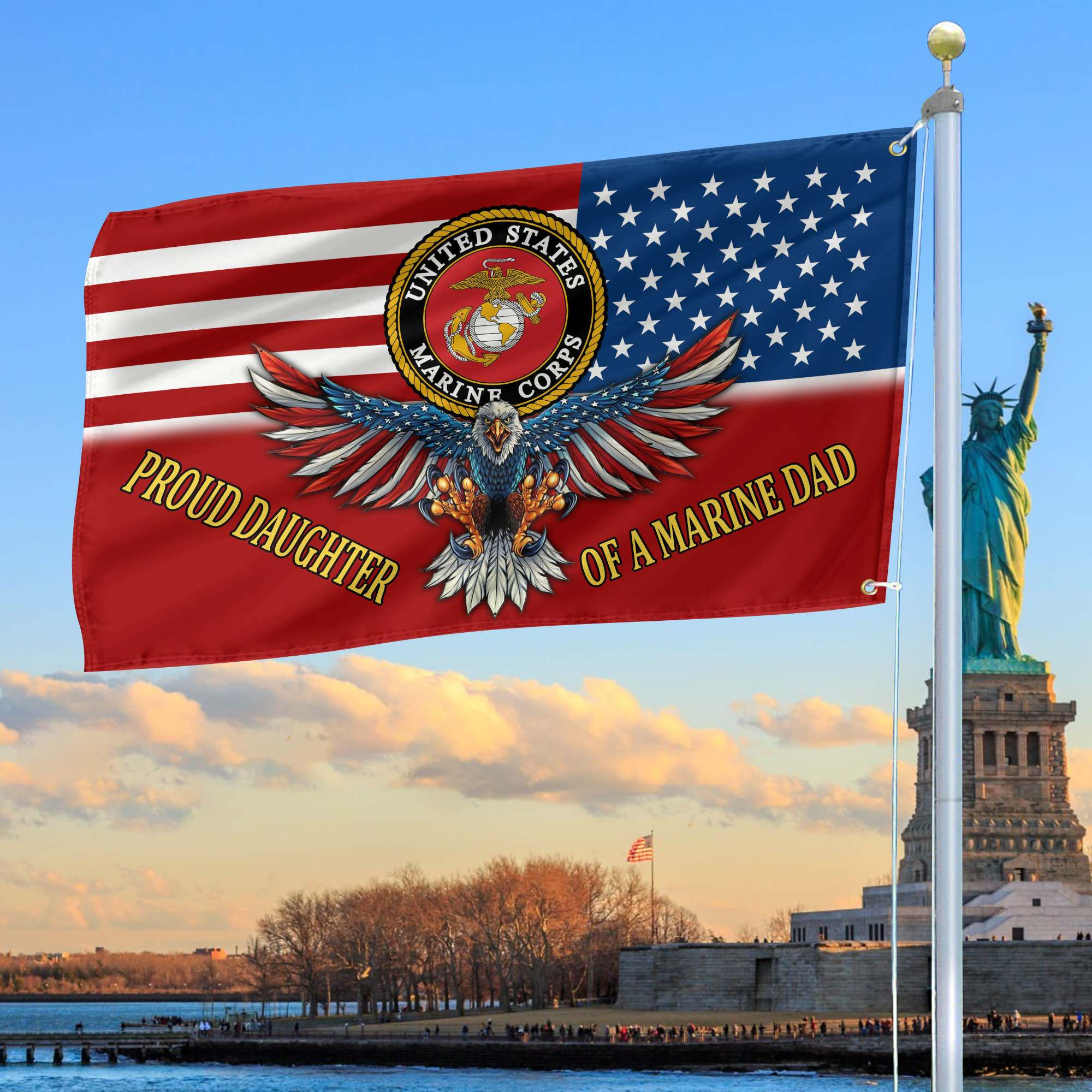 Premium Proud Daughter Of A Marine Dad Grommet Flag BPVC300611, Best Gifts On Father’s Day, Independence Day, Veterans Day. Premium Proud Daughter Of A Marine Dad Grommet Flag BPVC300611, Best Gifts On Father’s Day, Independence Day, Veterans Day.