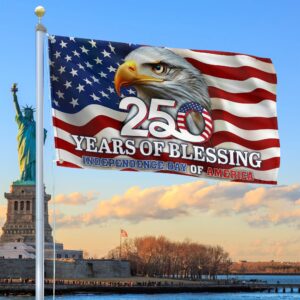 Premium America 250th Anniversary Grommet Flag VPVC120110, America 250th Flag, America 250th Birthday, Best Gifts On Independence Day, Veterans Day.