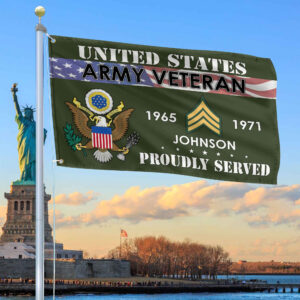 Premium US Army Grommet Flag VPVC109401, Custom Name, Rank, Year, Gifts For Army Veteran, Best Gifts On Father’s Day, Armed Forces Day, Independence Day, Veterans Day.