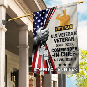 US Veteran Flag VPVC110507, Custom Name, Gift For US Veteran, American Flag, Patriotic Flag, Garden Flag, House Flag, Best Gifts On Father’s Day, Independence Day, Veterans Day.