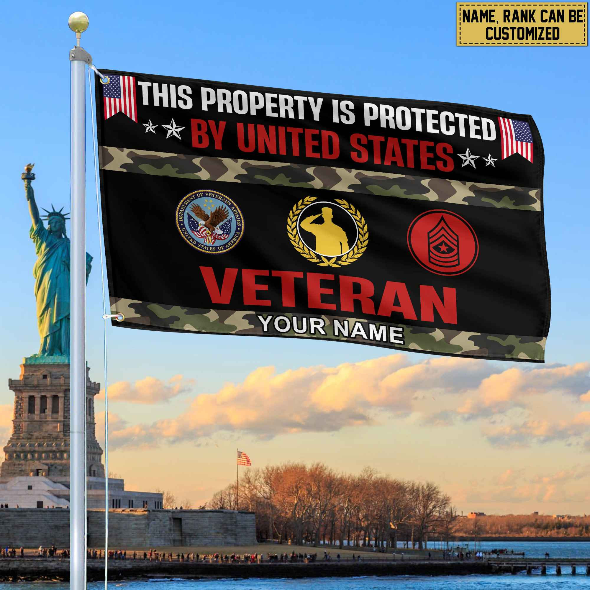 US Veteran Personalized American Flag, Gift For US Veteran, US Veteran Grommet Flag, Garden Flag, House Flag VPVC103607 US Veteran Personalized American Flag, Gift For US Veteran, US Veteran Grommet Flag, Garden Flag, House Flag VPVC103607