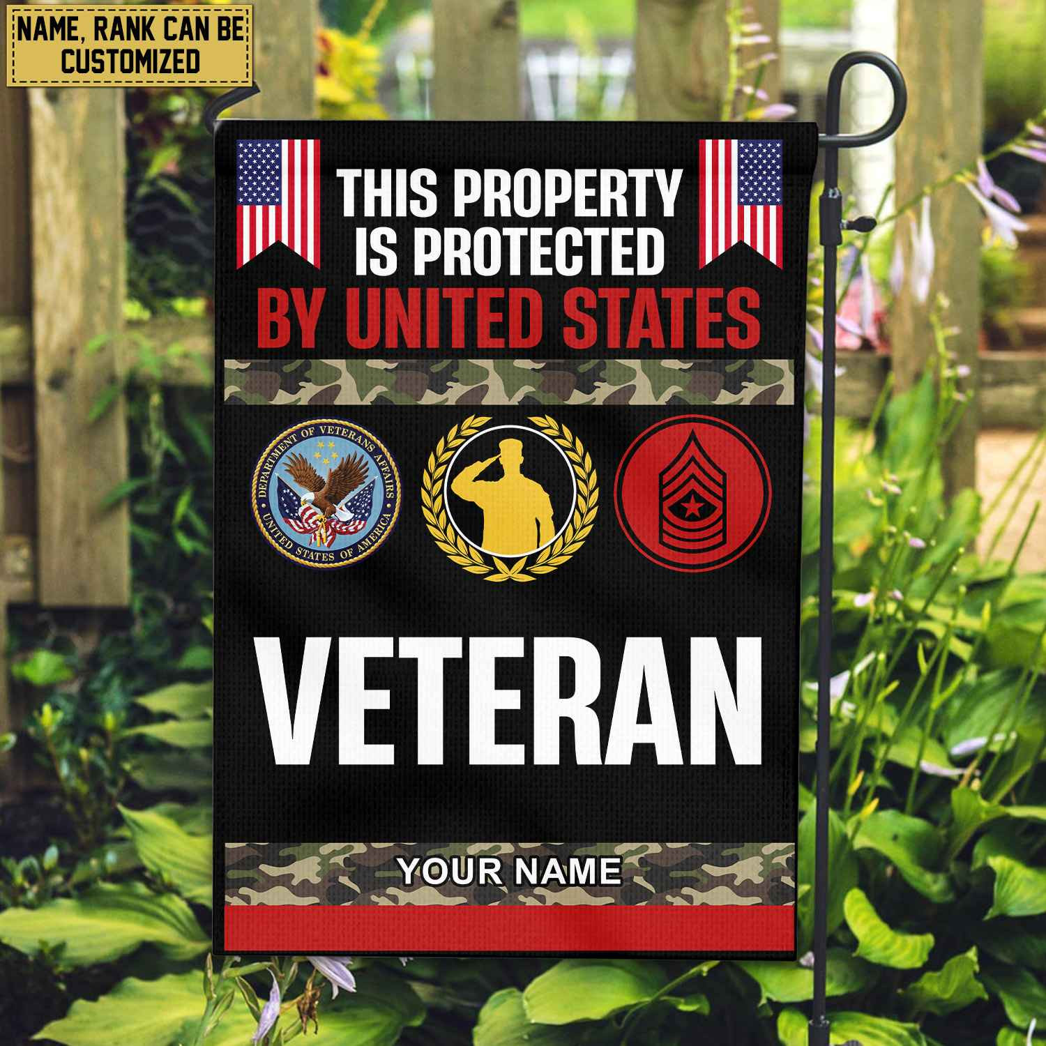US Veteran Personalized American Flag, Gift For US Veteran, US Veteran Grommet Flag, Garden Flag, House Flag VPVC103607 US Veteran Personalized American Flag, Gift For US Veteran, US Veteran Grommet Flag, Garden Flag, House Flag VPVC103607