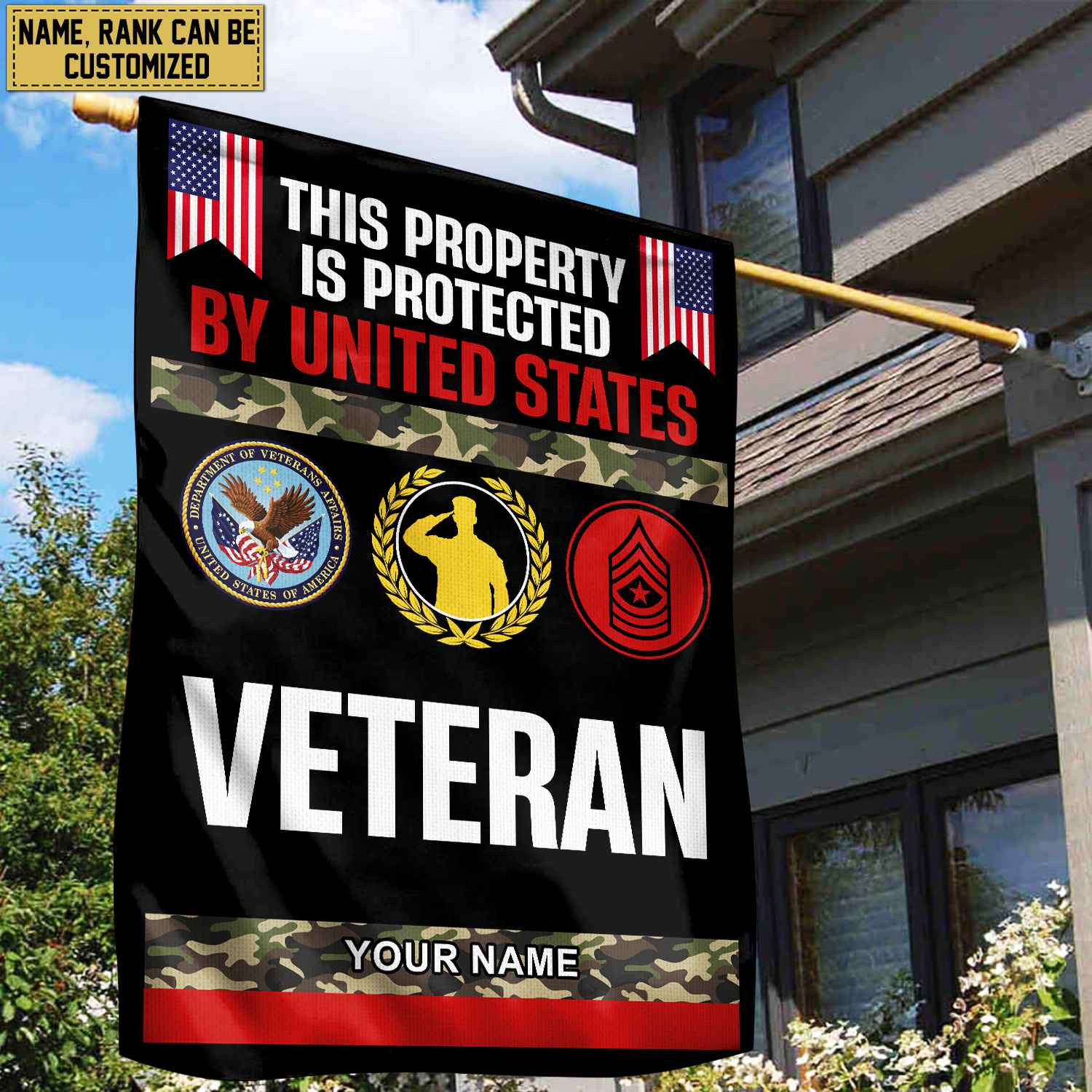 US Veteran Personalized American Flag, Gift For US Veteran, US Veteran Grommet Flag, Garden Flag, House Flag VPVC103607 US Veteran Personalized American Flag, Gift For US Veteran, US Veteran Grommet Flag, Garden Flag, House Flag VPVC103607