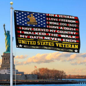 Premium US Veteran Grommet Flag Gift For Veterans Day, Father’s Day, Memorial Day VPVC100107