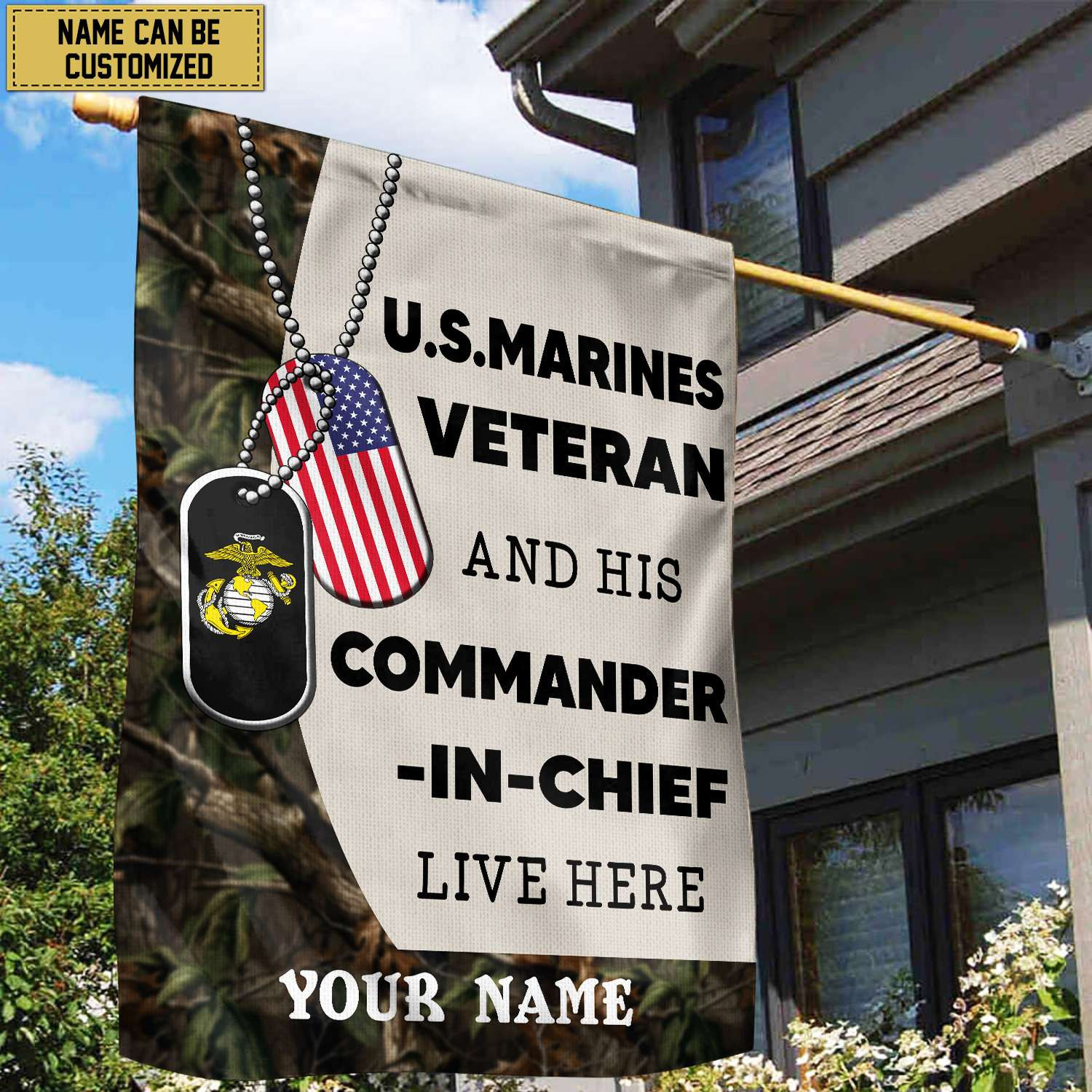 USMC Personalized American Flag, Gift For Marine Veteran , US Veteran Grommet Flag, Garden Flag, House Flag VPVC103003 USMC Personalized American Flag, Gift For Marine Veteran , US Veteran Grommet Flag, Garden Flag, House Flag VPVC103003