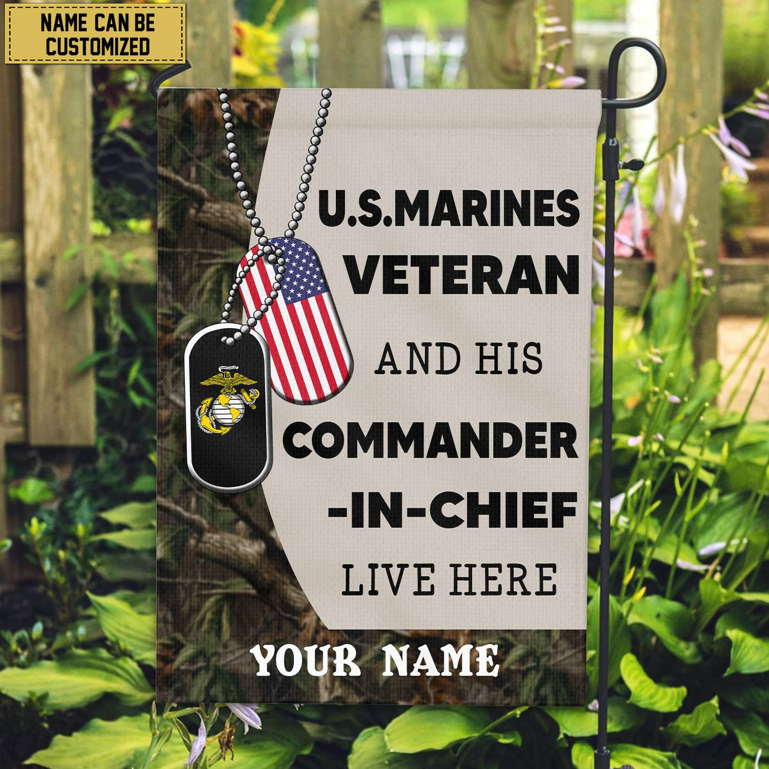 USMC Personalized American Flag, Gift For Marine Veteran , US Veteran Grommet Flag, Garden Flag, House Flag VPVC103003 USMC Personalized American Flag, Gift For Marine Veteran , US Veteran Grommet Flag, Garden Flag, House Flag VPVC103003