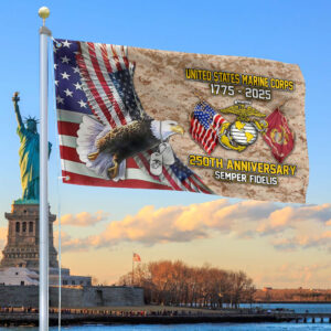 Premium USMC Grommet Flag VPVC120017, 250th Anniversary Marine Corps Flag, Gifts For Marine Veteran, Best Gifts On Father’s Day, Veterans Day.