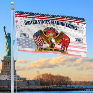 Premium USMC Grommet Flag VPVC120045, 250th Anniversary Marine Corps Flag, Gifts For Marine Veteran, Best Gifts On Father’s Day, Veterans Day.