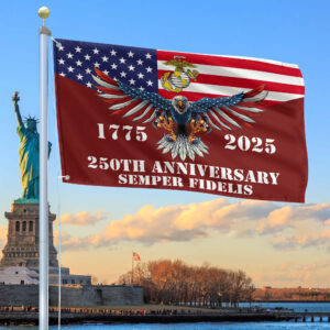 Premium USMC Grommet Flag VPVC120004, 250th Anniversary Marine Corps Flag, Gifts For Marine Veteran, Best Gifts On Father’s Day, Veterans Day.
