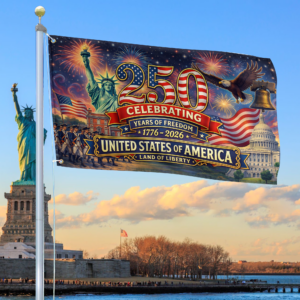 Premium America 250th Anniversary Grommet Flag VPVC120158, America 250th Flag, America 250th Birthday, Best Gifts On Independence Day, Veterans Day.